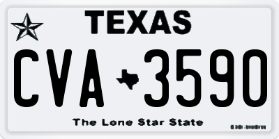 TX license plate CVA3590