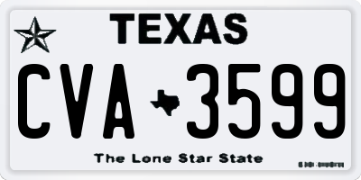TX license plate CVA3599