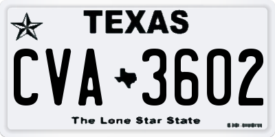 TX license plate CVA3602