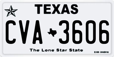 TX license plate CVA3606