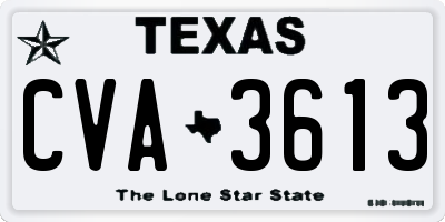 TX license plate CVA3613