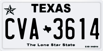 TX license plate CVA3614