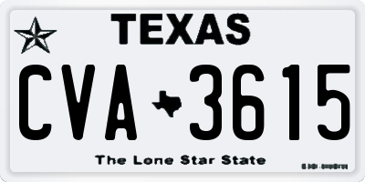 TX license plate CVA3615