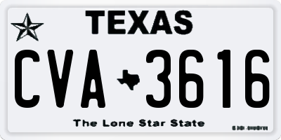 TX license plate CVA3616
