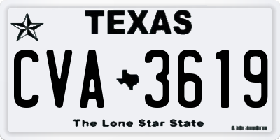 TX license plate CVA3619