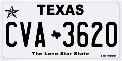 TX license plate CVA3620