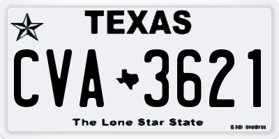 TX license plate CVA3621