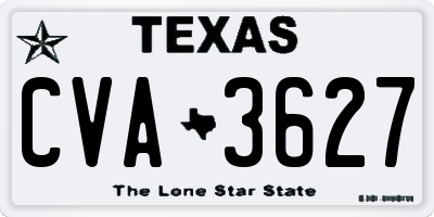 TX license plate CVA3627