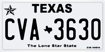 TX license plate CVA3630