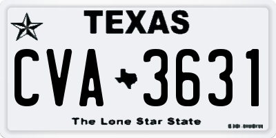 TX license plate CVA3631