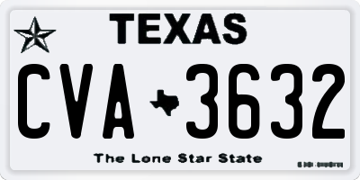 TX license plate CVA3632
