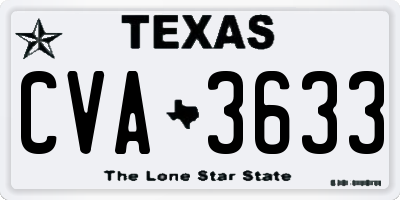 TX license plate CVA3633