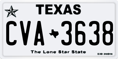 TX license plate CVA3638