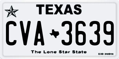 TX license plate CVA3639