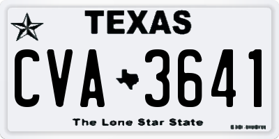 TX license plate CVA3641