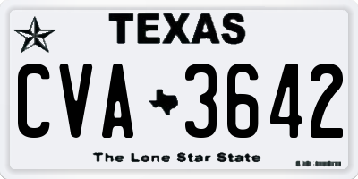 TX license plate CVA3642