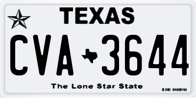 TX license plate CVA3644