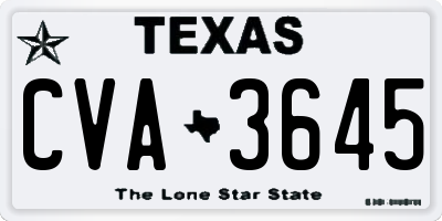 TX license plate CVA3645