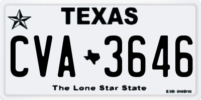 TX license plate CVA3646