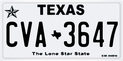 TX license plate CVA3647