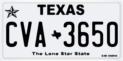 TX license plate CVA3650