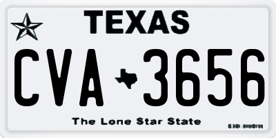 TX license plate CVA3656