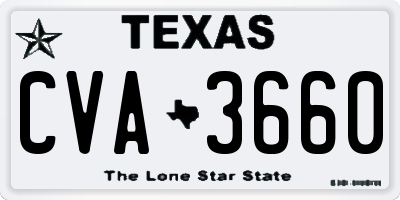 TX license plate CVA3660