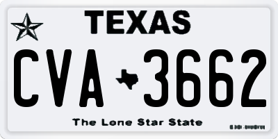 TX license plate CVA3662
