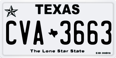 TX license plate CVA3663