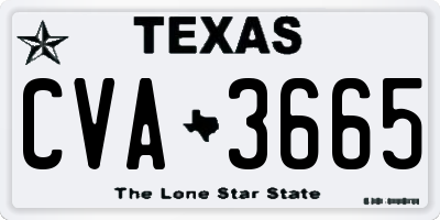 TX license plate CVA3665