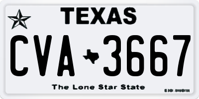 TX license plate CVA3667