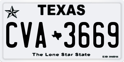 TX license plate CVA3669