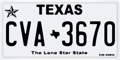 TX license plate CVA3670