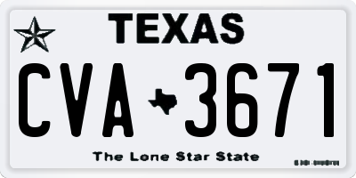 TX license plate CVA3671