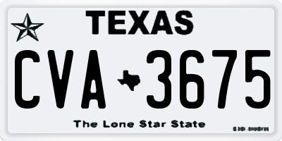 TX license plate CVA3675