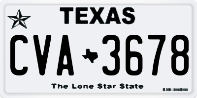 TX license plate CVA3678