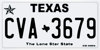 TX license plate CVA3679