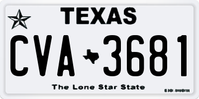 TX license plate CVA3681