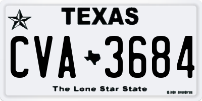 TX license plate CVA3684