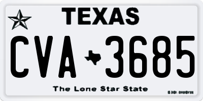 TX license plate CVA3685