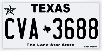 TX license plate CVA3688