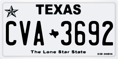 TX license plate CVA3692
