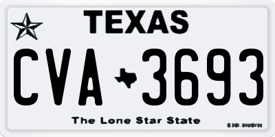 TX license plate CVA3693