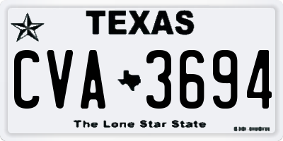 TX license plate CVA3694