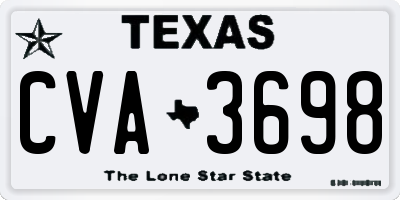 TX license plate CVA3698
