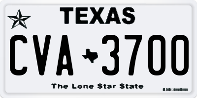 TX license plate CVA3700