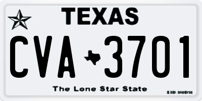 TX license plate CVA3701