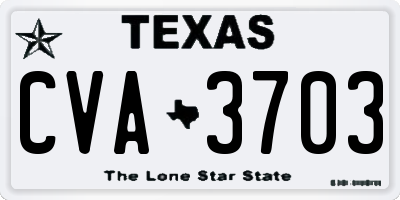 TX license plate CVA3703