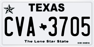 TX license plate CVA3705
