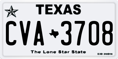 TX license plate CVA3708